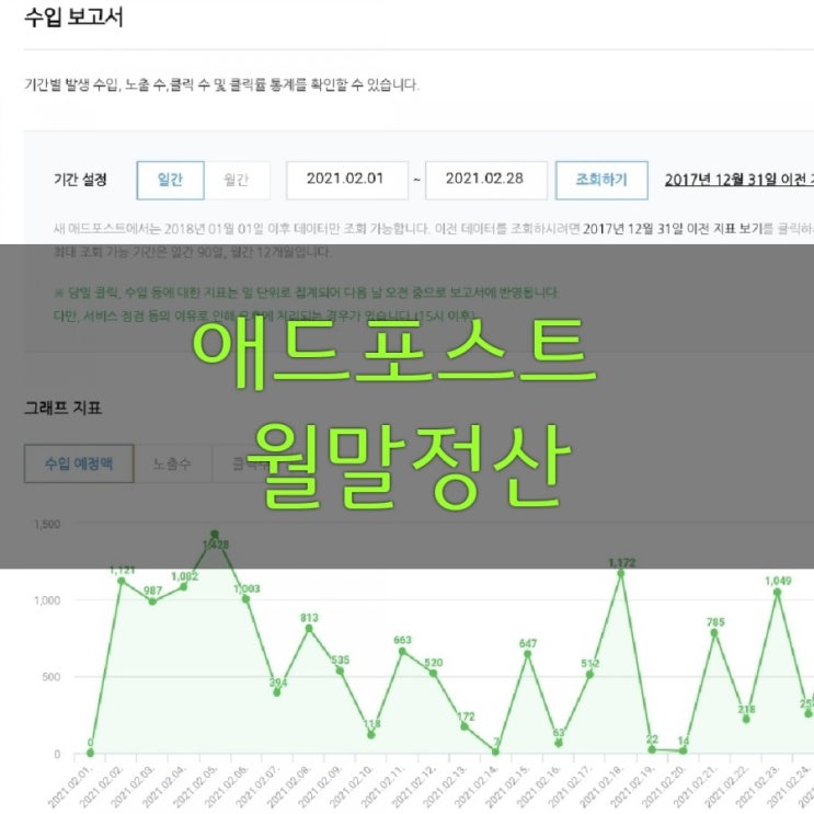  애드포스트 월 수익은?_첫 월말정산