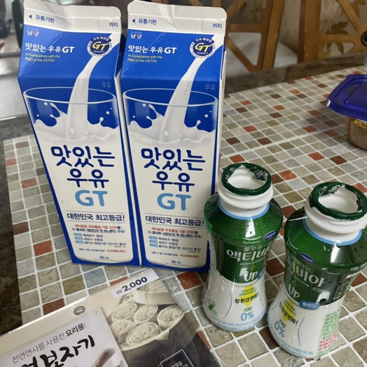  그릭요거트 만들기(액티비아,우유, 다이소 면보, 밥솥)