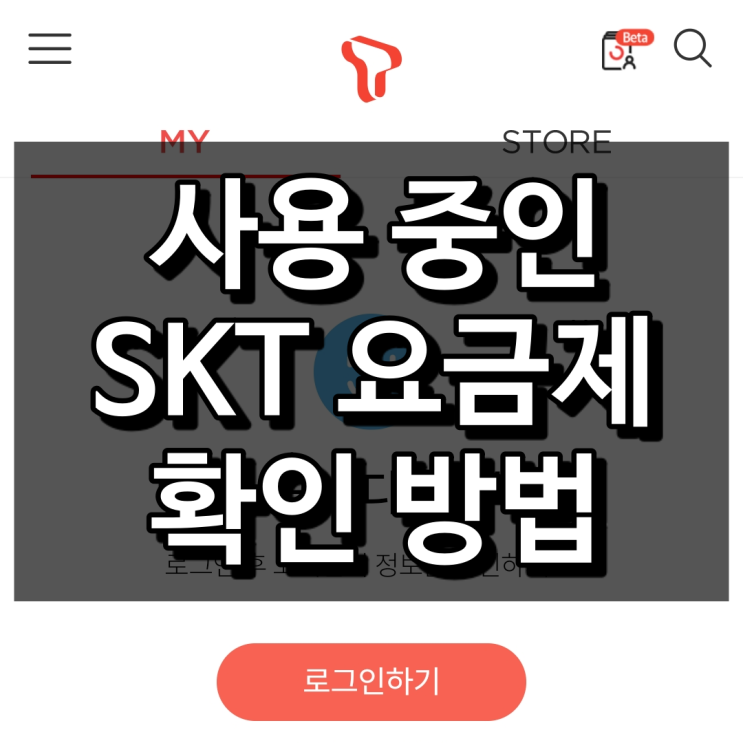  사용중인 SKT 요금제 확인 방법