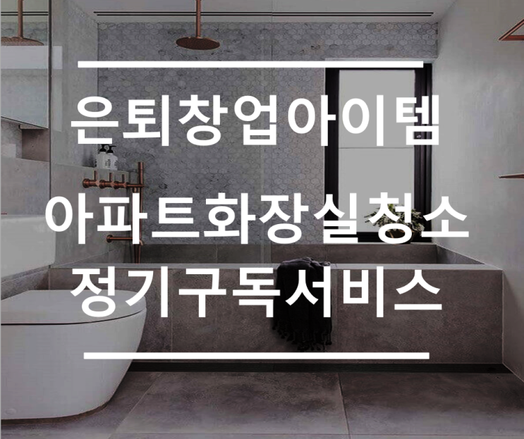 은퇴창업 1.  아파트화장실청소정기구독서비스 은퇴창업은 어떨까요?