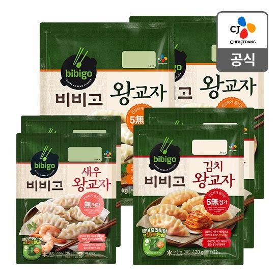 선택고민 해결 CJ제일제당 비비고 왕교자 1.05kg 2개 + 김치왕 교자 420g 2개 + 새우왕교자 315g 2개, 없음, 상세설명 참조 추천합니다