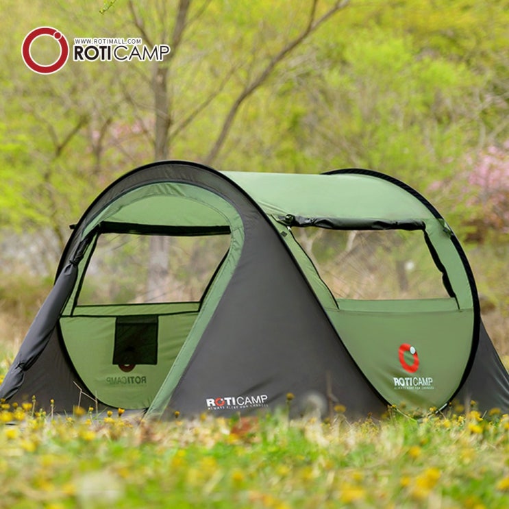 최근 인기있는 로티캠프 네이처 팝업 원터치 텐트 2인용, 네츄럴그린 ···