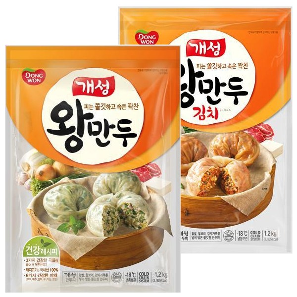 가성비 좋은 개성 동원 개성왕만두 왕만두+김치왕만두1820g, 2개 추천합니다 가성비 좋은 개성 동원 개성왕만두 왕만두+김치왕만두1820g, 2개 추천합니다