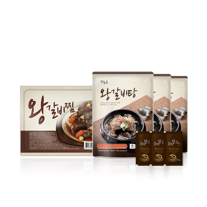 리뷰가 좋은 하누소 왕갈비탕(650g*3팩)+왕갈비찜 1팩 세트, 4팩 ···