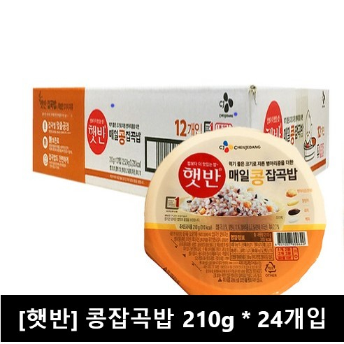 의외로 인기있는 CJ (햇반) 콩잡곡밥 210G 24입 (박스), 5040g, 24개 추천해요