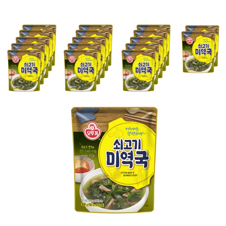 리뷰가 좋은 오뚜기 쇠고기 미역국, 300g, 18개(로켓배송) 좋아요