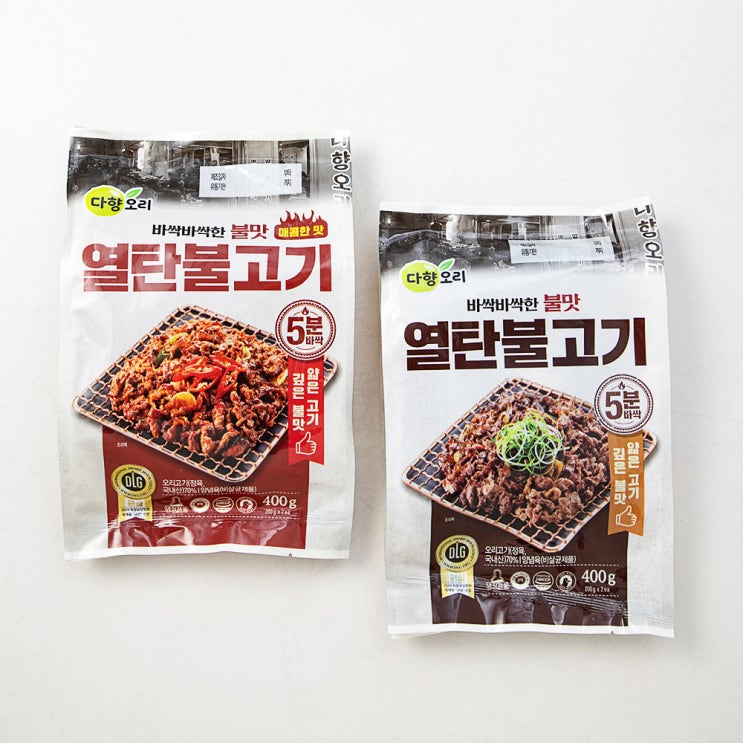 선호도 좋은 다향오리 열탄불고기 불고기맛 400g + 매콤한맛 400g, 1세트(로켓배송) ··· 선호도 좋은 다향오리 열탄불고기 불고기맛 400g + 매콤한맛 400g, 1세트(로켓배송) ···