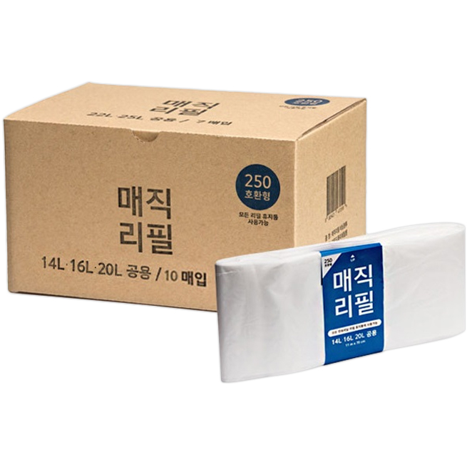 인기 많은 매직리필 휴지통 14L/16L/20L 전용 250시리즈 리필봉투, 10매(로켓배송) ··· 인기 많은 매직리필 휴지통 14L/16L/20L 전용 250시리즈 리필봉투, 10매(로켓배송) ···