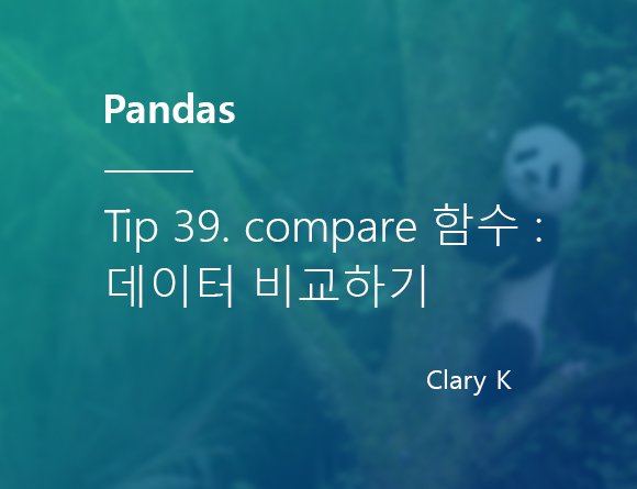 [파이썬] 판다스(pandas) 팁39. compare() 함수로 2개 데이터프레임(DataFrame) 또는 시리즈(Series) 비교하고, 차이점 요약하기