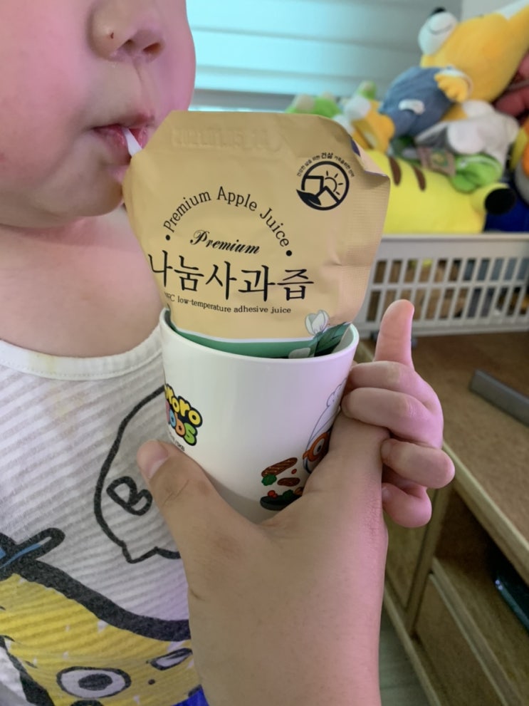  건삶 나눔사과즙 명품사과즙으로 아기 간식 챙겨요 :)