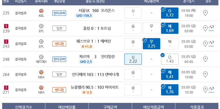 프로토 5일 오늘의 한폴낙들 프로토 5일 오늘의 한폴낙들