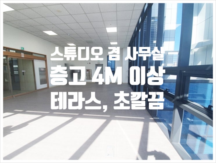 층고 4m이상 역삼동 지상 스튜디오 겸 사무실 임대 +테라스
