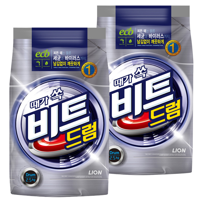 인기있는 비트 드럼용 분말세제, 2.5kg, 2개(로켓배송) ··· 인기있는 비트 드럼용 분말세제, 2.5kg, 2개(로켓배송) ···