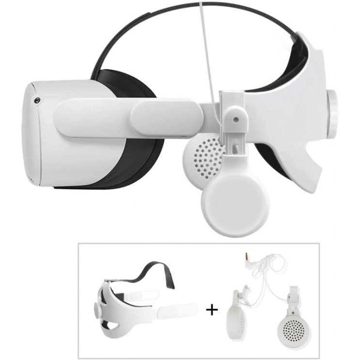 가성비 뛰어난 온이어 헤드폰 이어버드가 있는 오큘러스 퀘스트 2 엘리트 스트랩 VR 헤드셋을 위한 밸런스 웨이트 헤드밴드 스트랩 편안한 조, 1, 단일옵션 좋아요