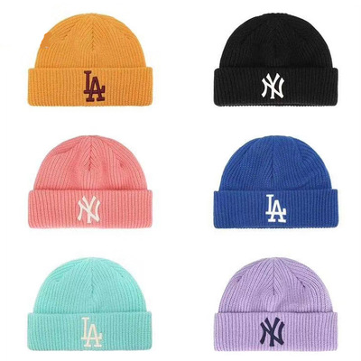 의외로 인기있는 MLB 모직 모자 NY 니트 모자 라 콜드 모자 가을 겨울 따뜻함 단색 자수 모자 ···