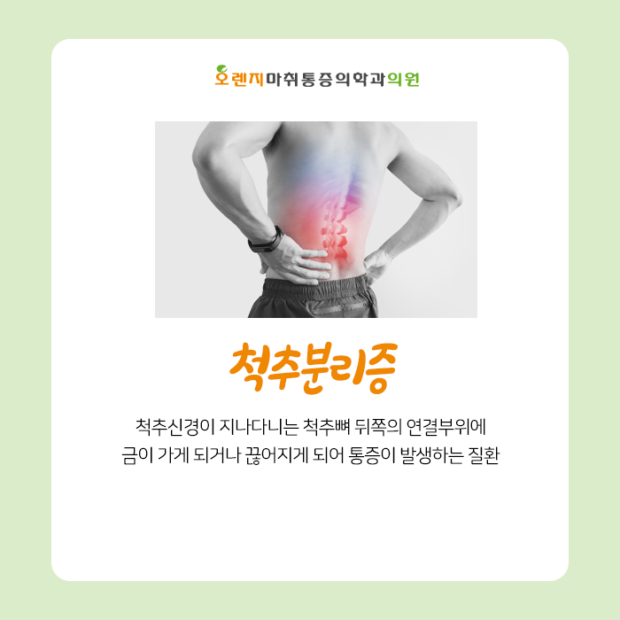 강동구 천호동 정형외과 오렌지마취통증의학과 '척추분리증, 발생하는 원인과 증상은 무엇일까?'