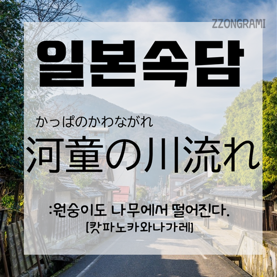일본어공부 일본 속담 河童の川流れ 일본어공부 일본 속담 河童の川流れ