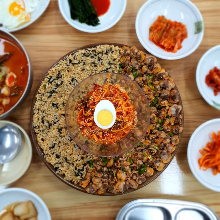 아산 신정호맛집, '마시코' 쟁반 꼬막 비빔밥 정말 꼬막이 한가득 너무 맛있잖아~