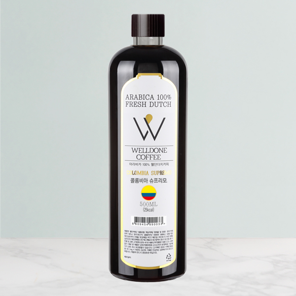 많이 팔린 웰던커피 콜드브루 콜롬비아 슈프리모 더치커피, 500ml 좋아요 많이 팔린 웰던커피 콜드브루 콜롬비아 슈프리모 더치커피, 500ml 좋아요