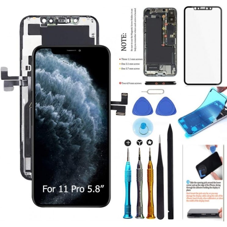 갓성비 좋은 아이폰 11 Pro 화면 교체 5.8인치 LCD 디스플레이 3D 터치 디지타이저 프레임 어셈블리 전체 수리 키트(수리 도구 포함), 1, 단일옵션 추천합니다 갓성비 좋은 아이폰 11 Pro 화면 교체 5.8인치 LCD 디스플레이 3D 터치 디지타이저 프레임 어셈블리 전체 수리 키트(수리 도구 포함), 1, 단일옵션 추천합니다