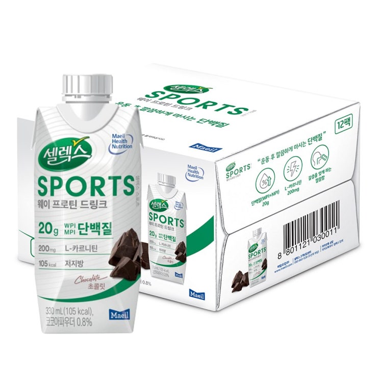 의외로 인기있는 셀렉스 스포츠 드링크 초콜릿, 12개, 330ml ··· 의외로 인기있는 셀렉스 스포츠 드링크 초콜릿, 12개, 330ml ···