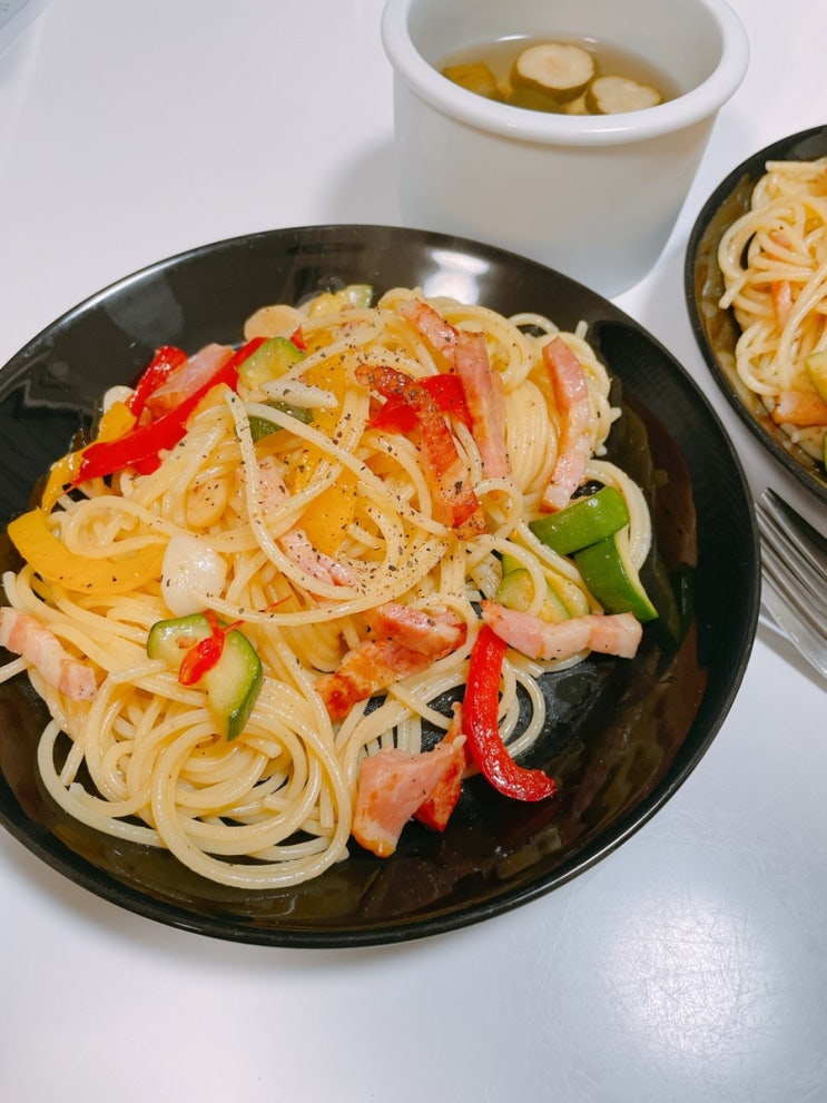 [일본생활]에어프라이어로 고구마 구워먹기/고구마효능/브로콜리 맛있게 먹는법/페페론치노파스타 간단히 만들기