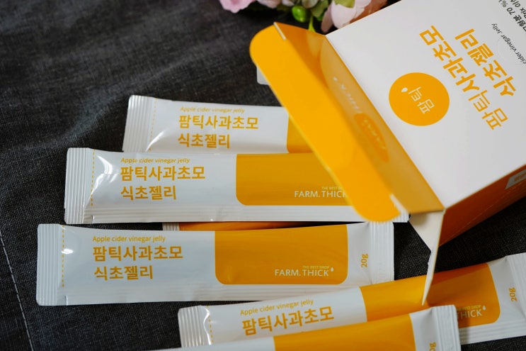  팜틱 사과초모식초젤리 맛있게 먹는 과일젤리 스틱