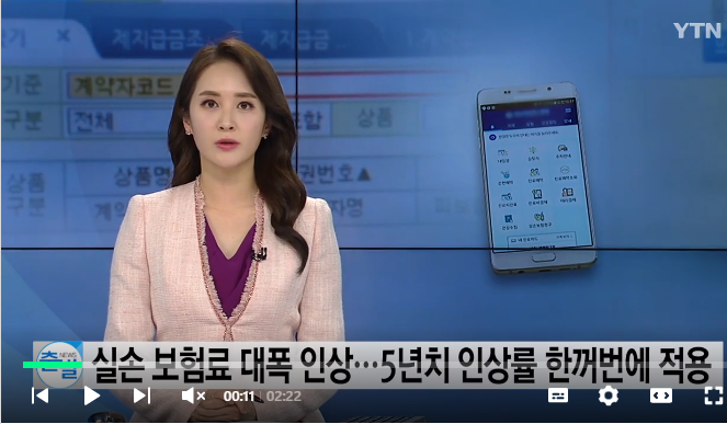 실손보험료 대폭 인상...5년치 인상률 한꺼번에 적용 실손보험료 대폭 인상...5년치 인상률 한꺼번에 적용