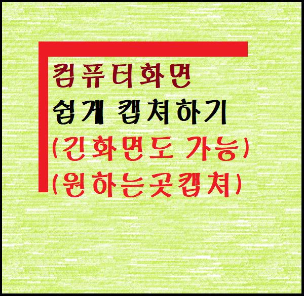 컴퓨터 화면 캡쳐 방법 홈페이지 긴 화면 원하는 부분
