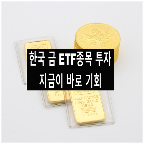  한국 금 ETF종목 투자 지금이 기회