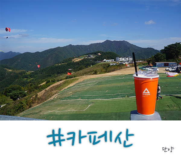  단양 카페 산 뷰도 좋고 패러글라이딩도 가능해요!