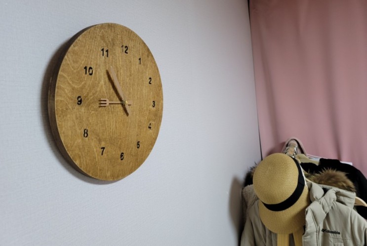 [목공도전기]도면작성법, 원목 미니테이블 재단 및 스테인 도포, 원목 벽걸이 시계를 만들어봤어요.