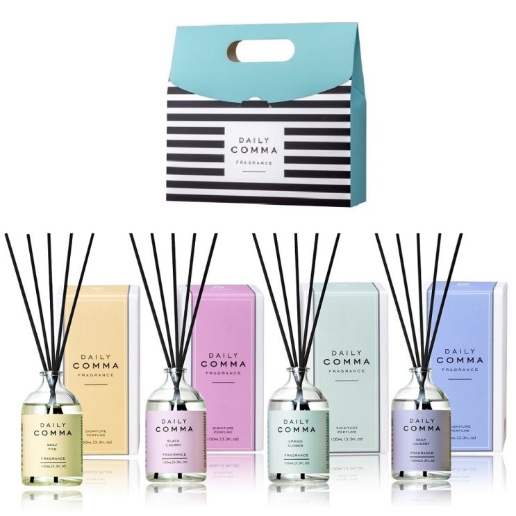 선택고민 해결 데일리콤마 디퓨저 마린백 디퓨저 100ml x 4종 + 섬유스틱 20p + 마린백 선물세트, 데일리파이브 + 블랙체리 + 스프링플라워 + 데일리런드리(로켓배송) 좋아 선택고민 해결 데일리콤마 디퓨저 마린백 디퓨저 100ml x 4종 + 섬유스틱 20p + 마린백 선물세트, 데일리파이브 + 블랙체리 + 스프링플라워 + 데일리런드리(로켓배송) 좋아