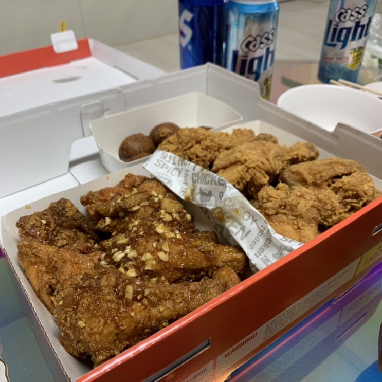  티바두마리치킨 히어로1세트 알마간+ 후라이드 + 초코치즈볼 후기 (내돈내먹)