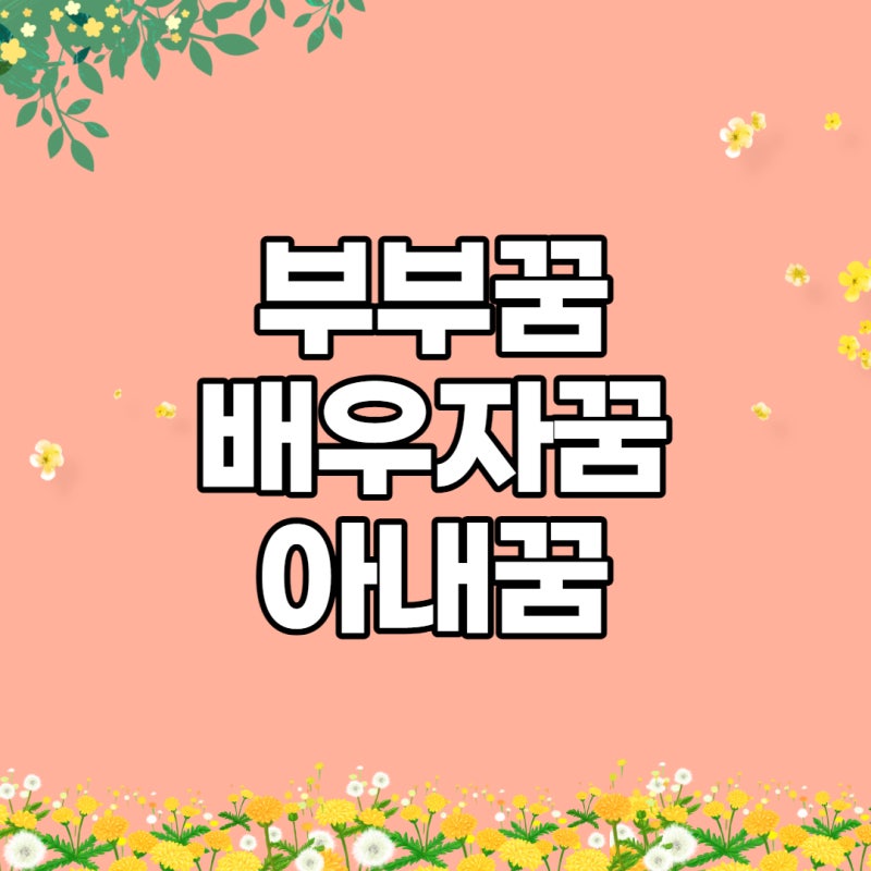 부부꿈, 남편꿈, 배우자 꿈, 아내꿈 꿈해몽
