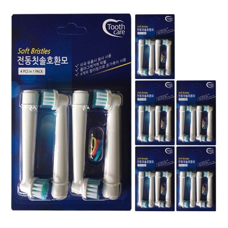 후기가 좋은 Toothcare 오랄비 전동칫솔 호환칫솔모 일반회전용 4p, 6개입(로켓배송) ···