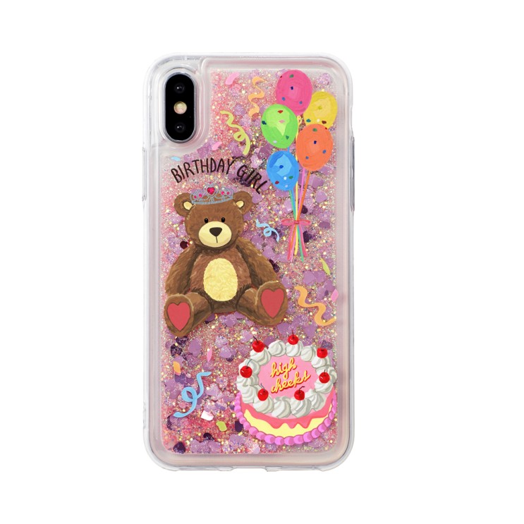 많이 팔린 하이칙스 Happy Birthday Teddy Bear Glitter 휴대폰 케이스(로켓배송) 추천해요