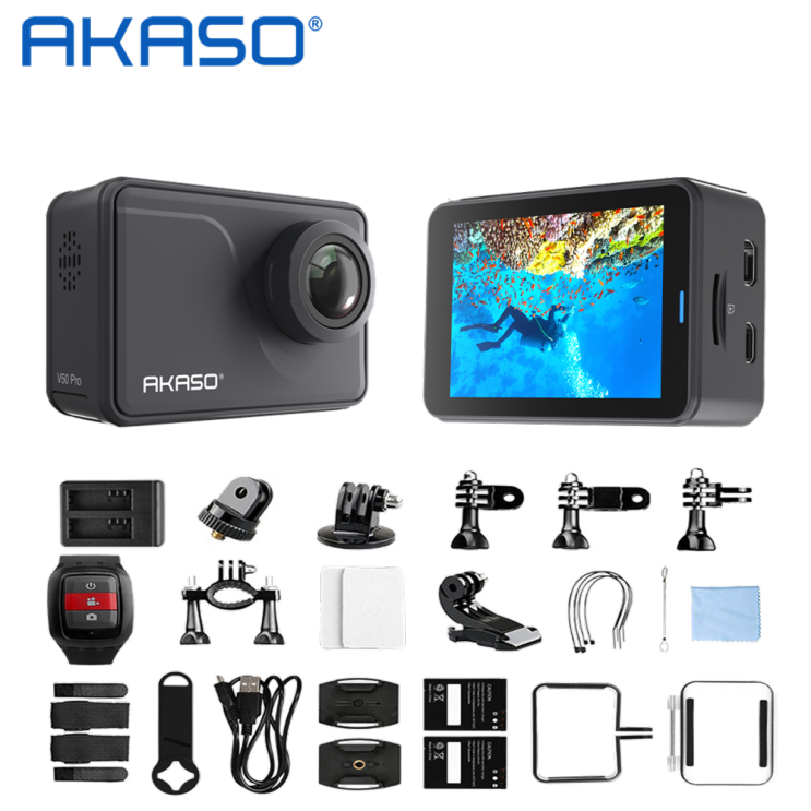 많이 팔린 아카소 V50 EK7000 pro 4K Wifi 터치스크린 방수 액션캠 블랙박스 정품+블랙박스 부속품, V50 PRO 좋아요