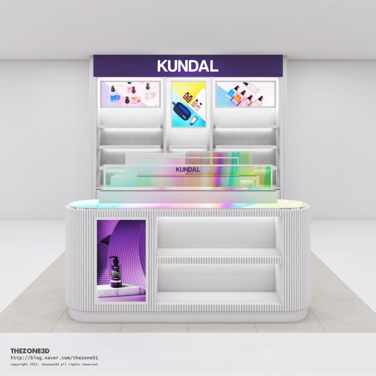  백화점 화장품매장 인테리어디자인, 3d 인테리어투시도  도면설계