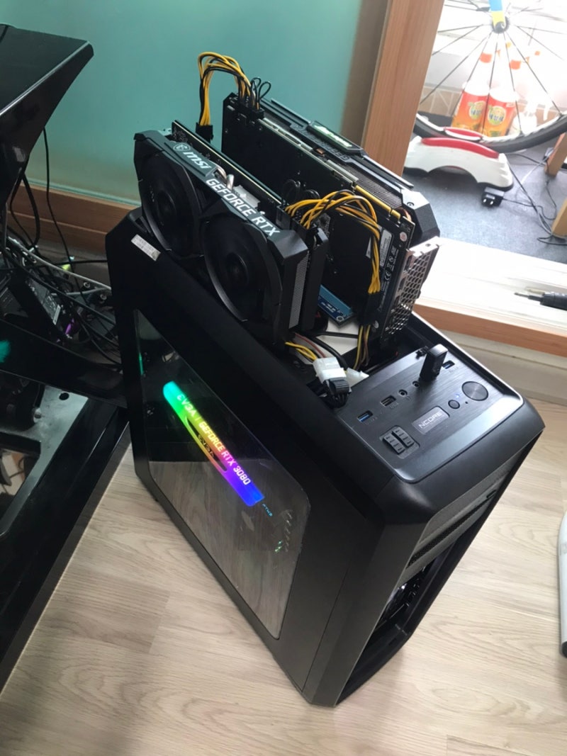 가정용 게이밍 컴퓨터로 3way 이더리움 자작채굴기 만들기(3080+3060ti+2070super) 수입인증 : 네이버 블로그