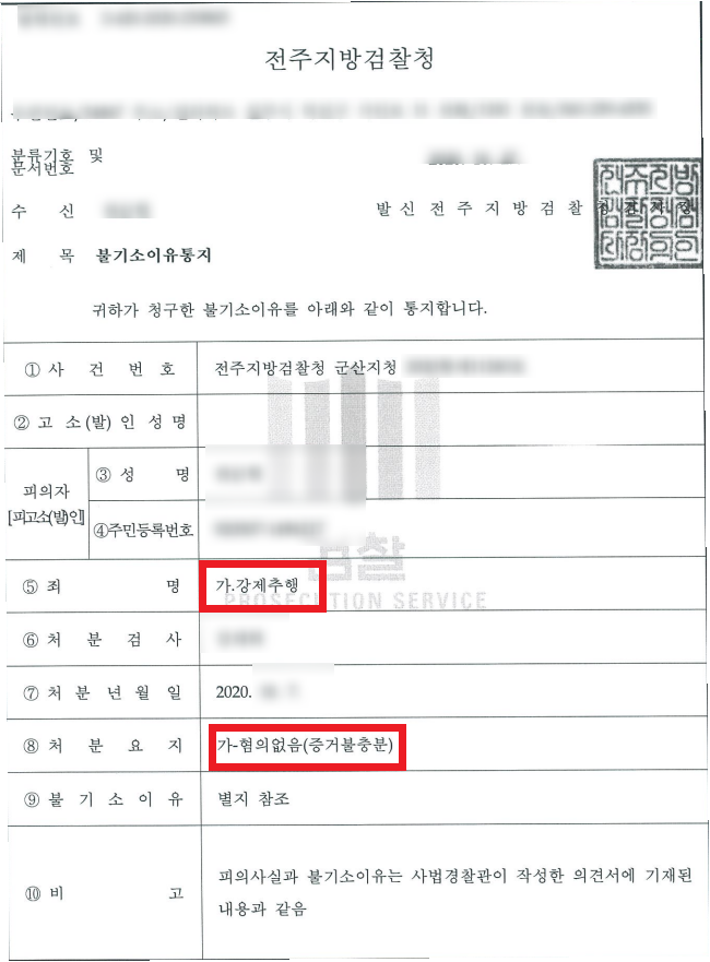  강제추행, 성추행 무혐의 받아낸 성공사례 [전주성추행변호사]
