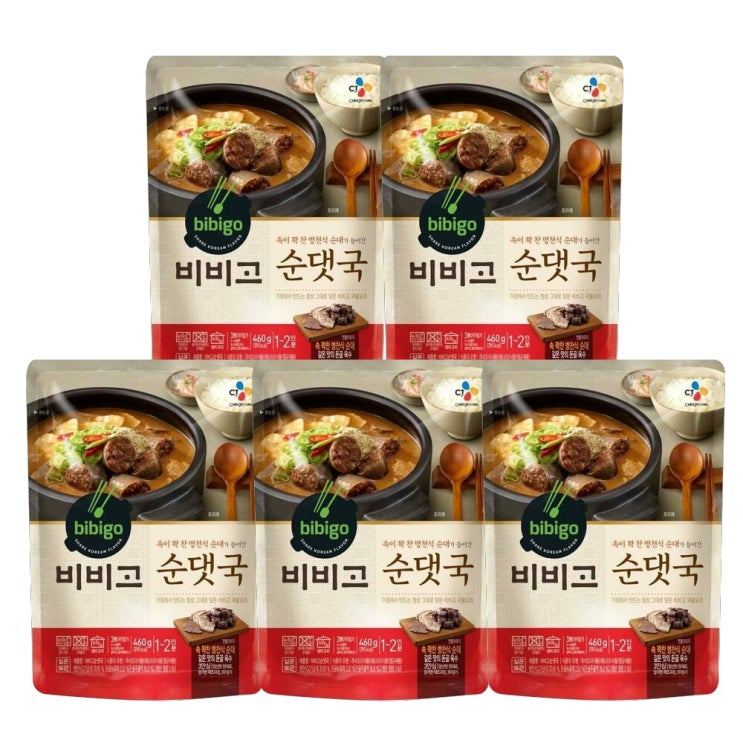 요즘 인기있는 CJ 비비고 순댓국 460g 5봉 묶음, 없음, 상세설명 참조 추천합니다