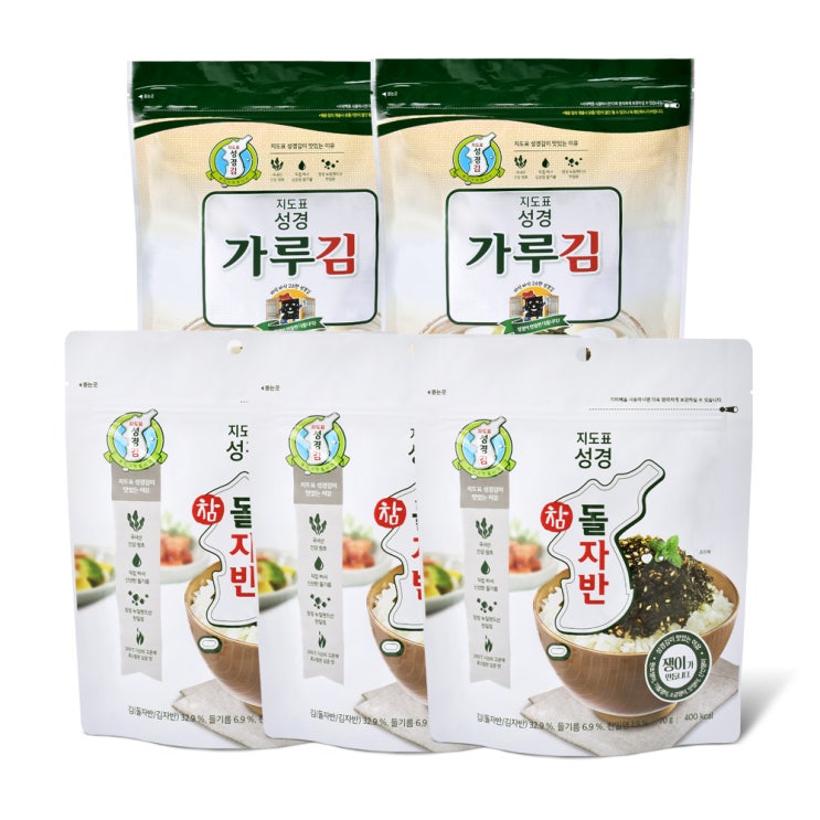 인지도 있는 지도표 성경김 참돌자반 70g x 3p + 재래식 가루김 70g x 2p, 1세트(로켓배송) 좋아요