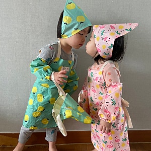 [4살3살착용샷]어린이집유아앞치마/세맘스로 준비완료