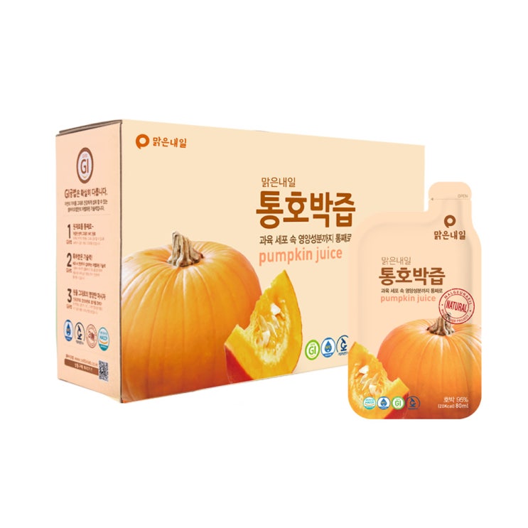 가성비 뛰어난 맑은내일 통호박즙, 80ml, 30개(로켓배송) ···