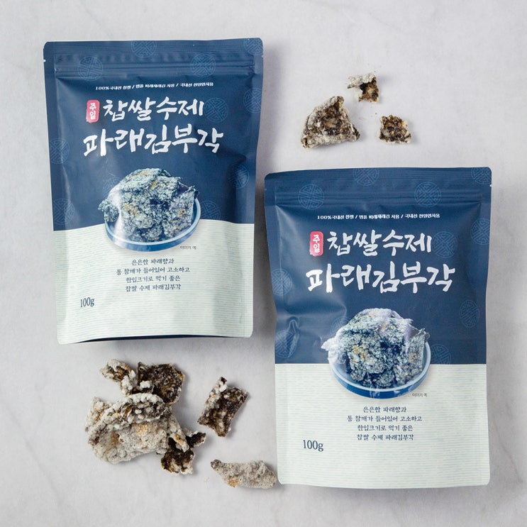 리뷰가 좋은 주일 국내산 찹쌀 수제 파래 김부각, 100g, 2개(로켓배송) 추천해요