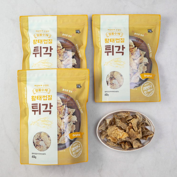 가성비 좋은 일품 수제 황태 껍질튀각, 60g, 3개(로켓배송) 좋아요 가성비 좋은 일품 수제 황태 껍질튀각, 60g, 3개(로켓배송) 좋아요