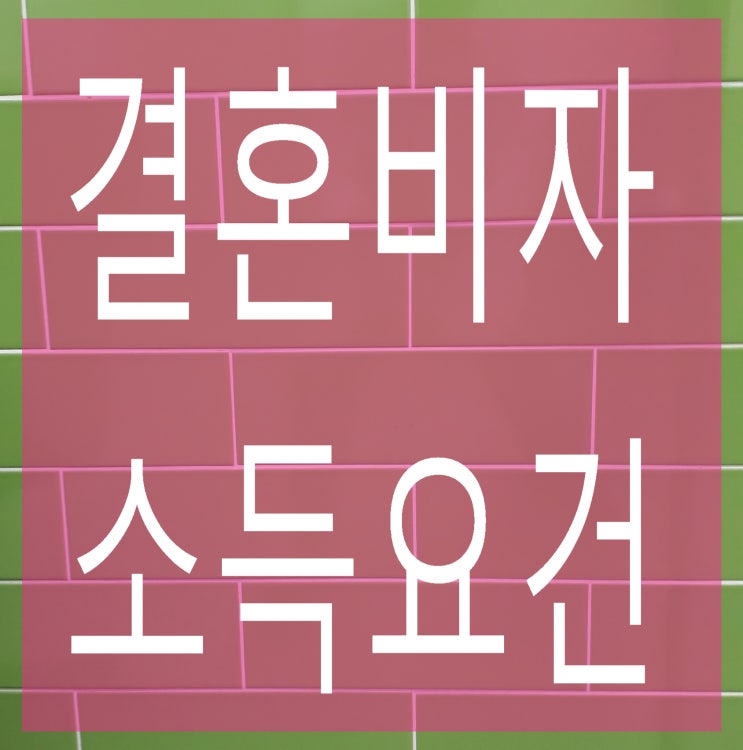  결혼비자(F-6)서류중 핵심사항중 소득요건 해결하기