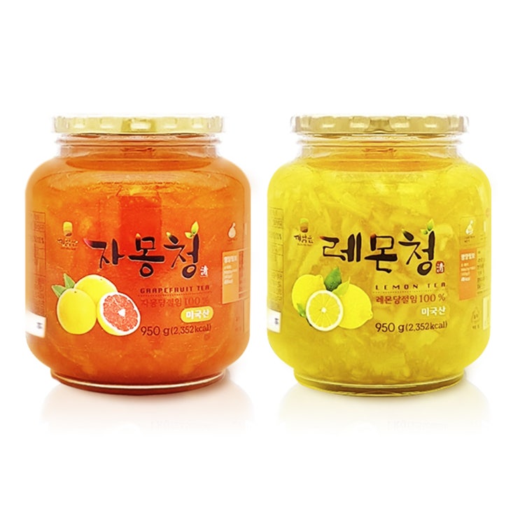 가성비갑 견과공장 자몽청 950g + 레몬청 950g, 1세트(로켓배송) ···