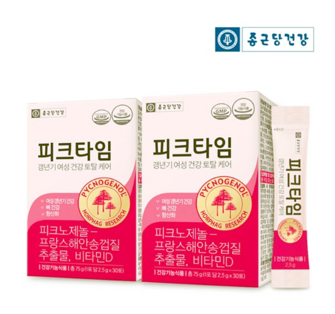  [종근당건강]여성 갱년기 영양제 피크타임/피크노제놀 분말 효능·복용법